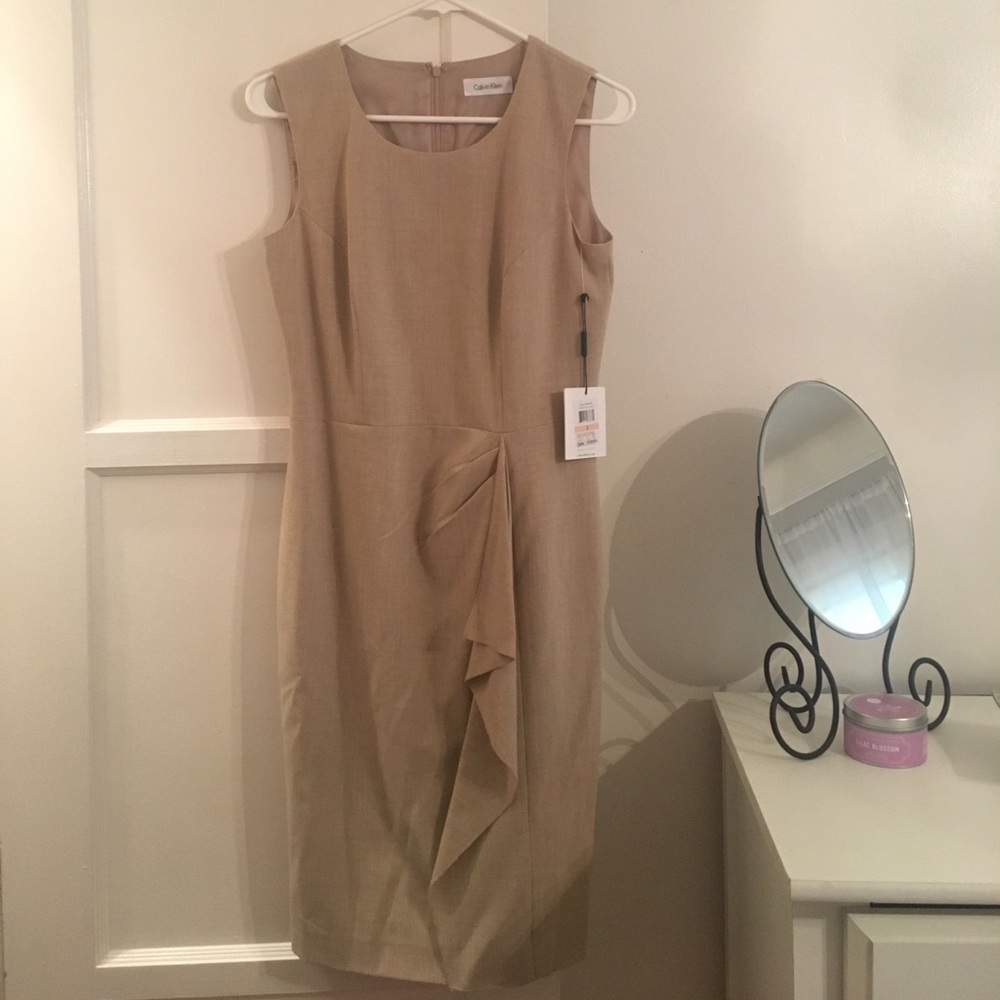 Calvin Klein sheath dress with ruffle